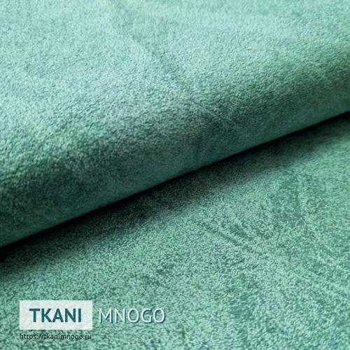 Фото ткани 36 - голубой однотонный. Производитель Китай. Замша крупным планом.