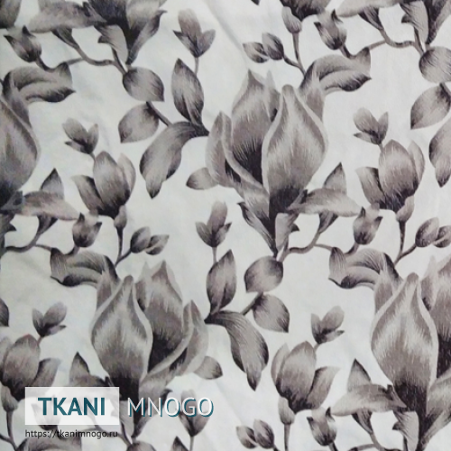 Фото ткани 734-1 - белый цветы. Производитель Китай. Замша крупным планом.